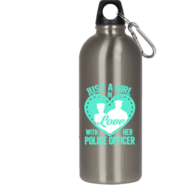 Just A Girl In Love With Her Police Officer 20 oz Stainless Steel Bottle,Beautiful Police's Wife Outdoor Sports Water Bottle