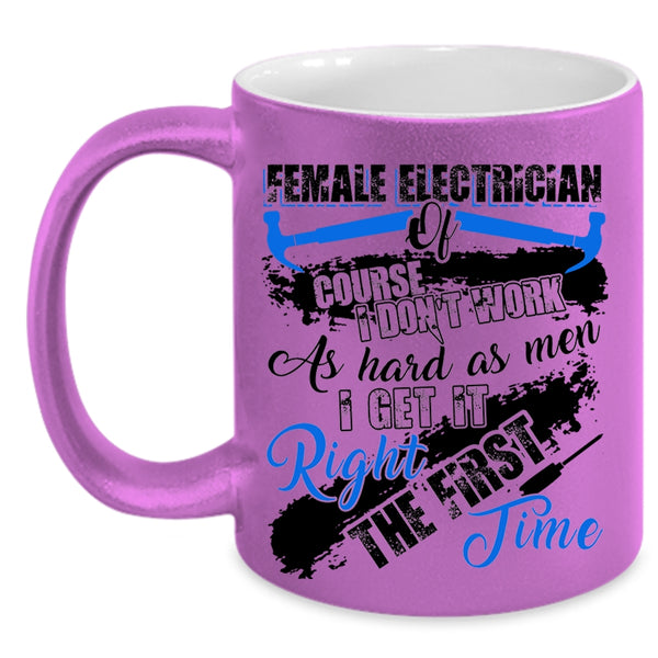 Cute Electrician Coffee Mug, Female Electrician Accent Mug