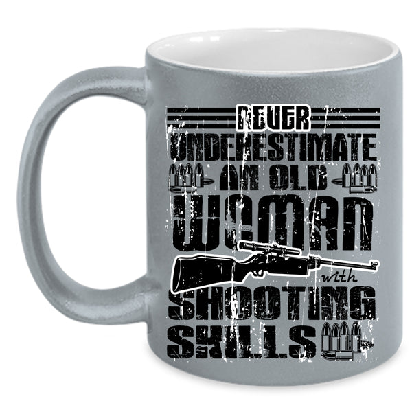 Cool Grandmother Coffee Mug, An Old Woman With Shooting Skills Accent Mug