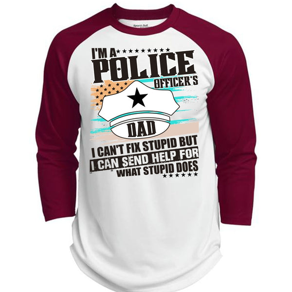 I'm A Police Officer's Dad T Shirt, I Love Police T Shirt, Awesome T-Shirts  (Polyester Game Baseball Jersey)