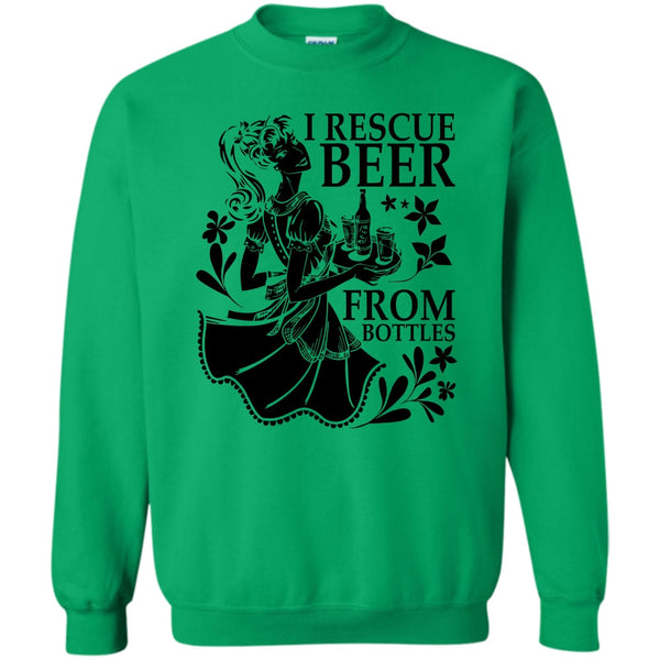 I Love Drink T Shirt, I Rescue Beer From Bottles Sweatshirt
