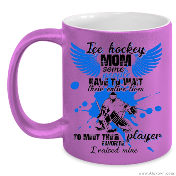 My Favorite Hockey Player Coffee Mug, Ice Hockey Mom Accent Mug