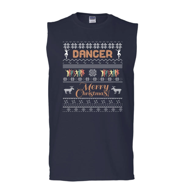 Dancer Merry Christmas T Shirt, Coolest Dancer T Shirt, Cool T Shirt (Men's Cotton Sleeveless)