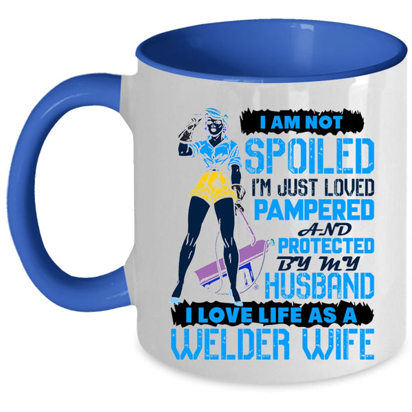 Cool Welder Wife Coffee Mug, I Love Life As A Welder Wife Accent Mug