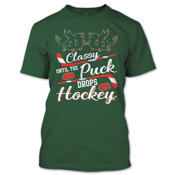 Classy Until The Puck Drops Hockey T Shirt, Merry Christmas T Shirt