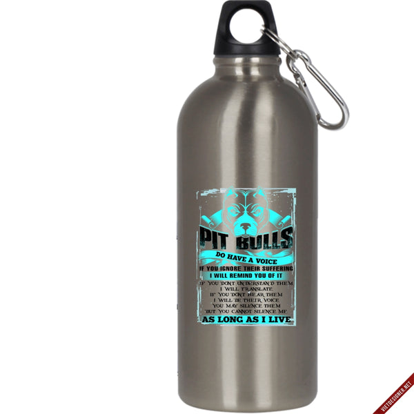 Pit Bulls Do Have A Voice 20 oz Stainless Steel Bottle,Funny Pitbull Lover Outdoor Sports Water Bottle