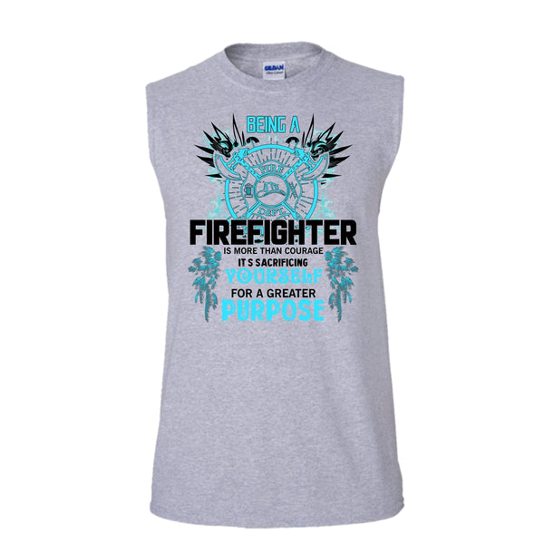 Being A Firefighter T Shirt, Gift For Firefighter T Shirt, Awesome t-shirts (Men's Cotton Sleeveless)
