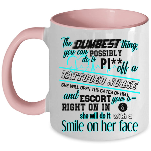 Funny Gift For Nurse Coffee Mug, Tattooed Nurse Accent Mug