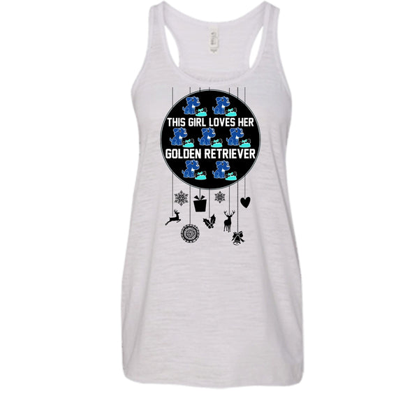 This Girl Loves Her Golden Retriever T Shirt, Merry Christmas Gift Tank Top