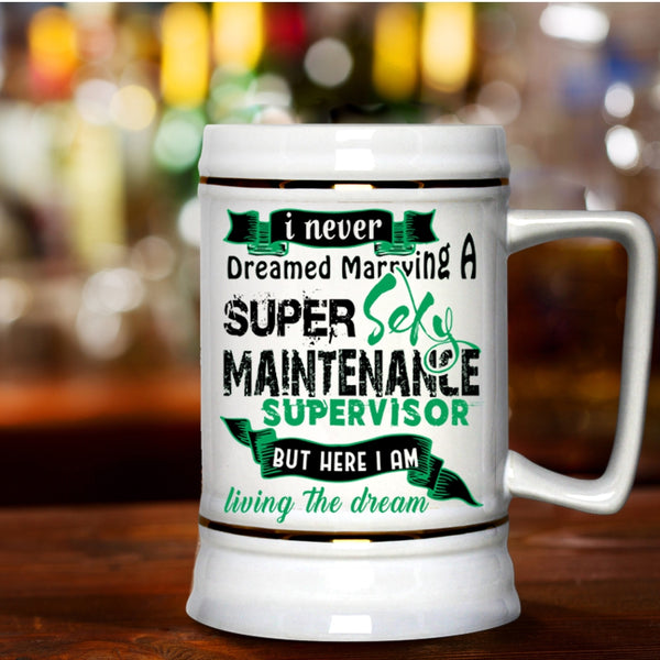 Married Beer Stein 22oz, Marrying A Maintenance Supervisor Beer Mug