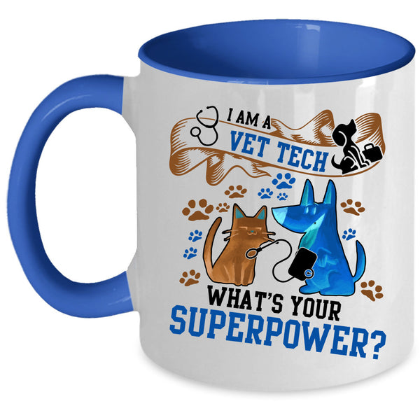 I Love Animals Coffee Mug, I Am A Vet Tech Accent Mug