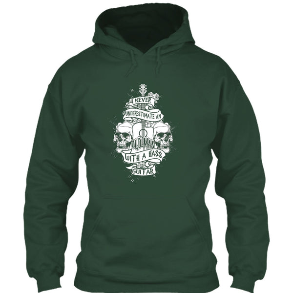 Never Underestimate T Shirt, An Old Man With A Bass Guitar T Shirt