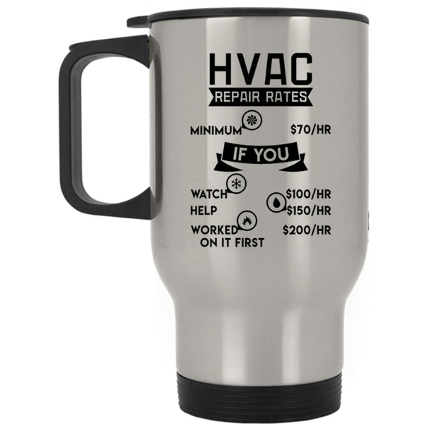 Awesome Hvac Technician Travel Mug, HVAC Repair Rates Mug