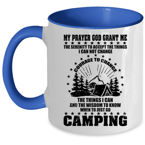 Outdoor Activity Coffee Mug, Just Go Camping Accent Mug