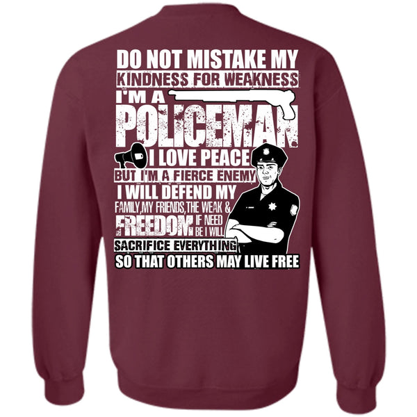 I Love Peace T Shirt, I Love Police Sweatshirt