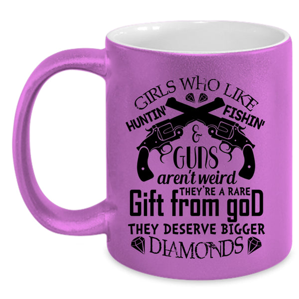 Awesome Girls Coffee Mug, Hunting And Fishing Accent Mug