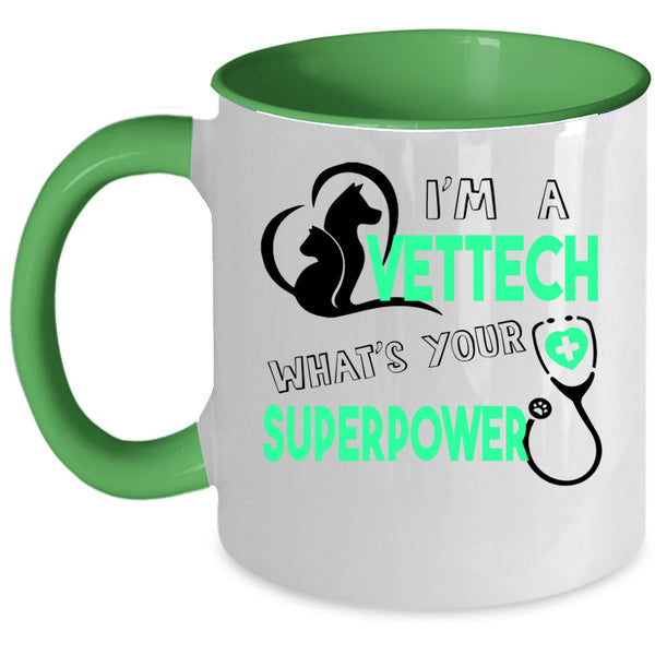 I Love Animals Coffee Mug, I'm A Vettech Accent Mug