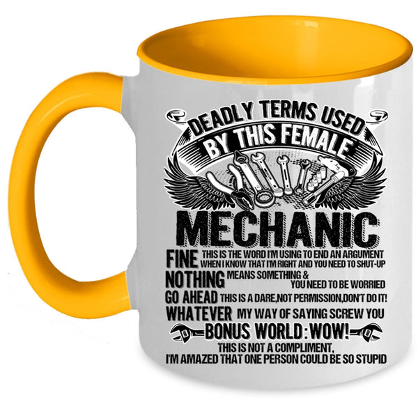 Cute Gift For Female Mechanic Coffee Mug, Female Mechanics Accent Mug