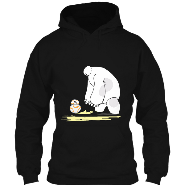 A black t-shirt with the shopify logo