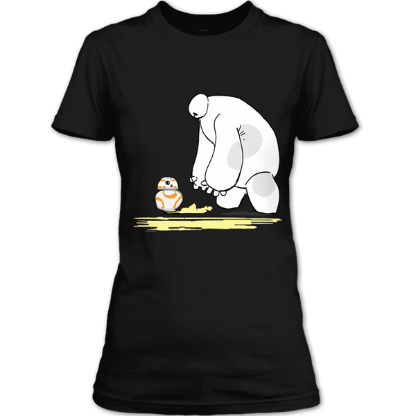 A black t-shirt with the shopify logo