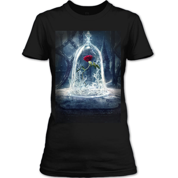 A black t-shirt with the shopify logo