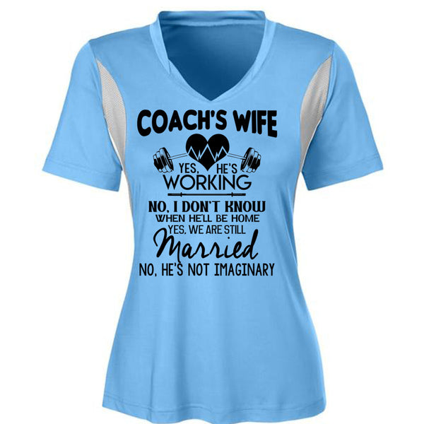 Coach's Wife He's Working T Shirt, I Love Coach T Shirt, Awesome T-Shirts