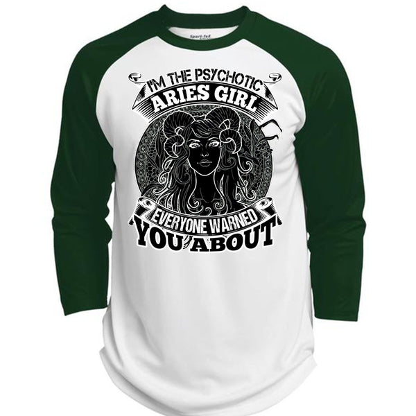 I'm The Psychotic Aries Girl T Shirt, I Love Aries T Shirt, Awesome T-Shirts  (Polyester Game Baseball Jersey)