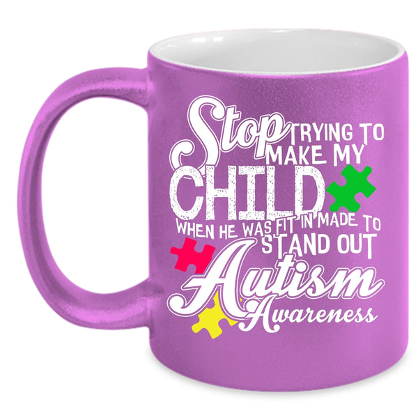 Trying To Make My Child Coffee Mug, Autism Awareness Coffee Cup