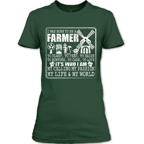 Born To Be A Farmer T Shirt, My Life And My World T Shirt