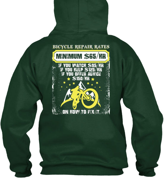 Bicycle Repair Rates T Shirt, Minimum $65/Hr T Shirt