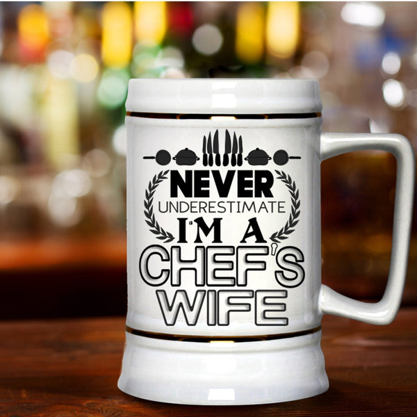 Cool Just Married Beer Stein 22oz, I'm A Chef's Wife Beer Mug
