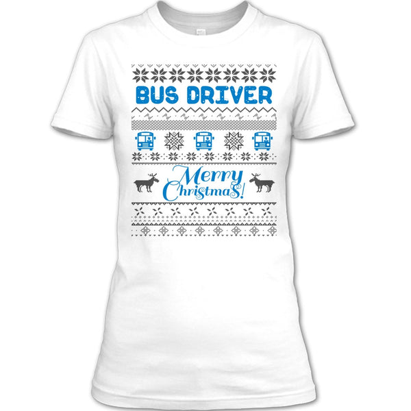 Bus Driver Merry Christmas T Shirt, Gift For Merry Christmas T Shirt