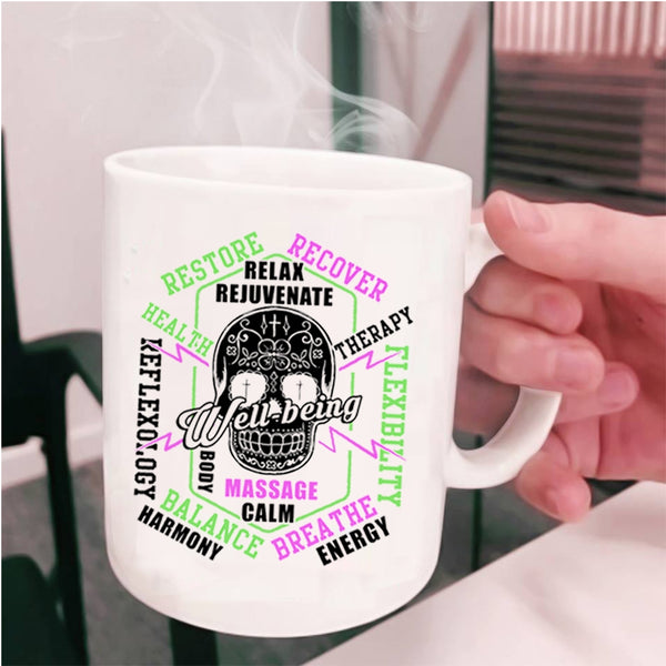 Funny Massage Therapist Coffee Mug, Relax Rejuvenate Cup