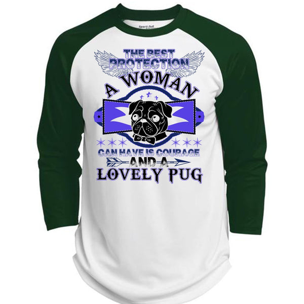 The Best Protection A Woman T Shirt, Lovely Pug T Shirt, Awesome T-Shirts  (Polyester Game Baseball Jersey)