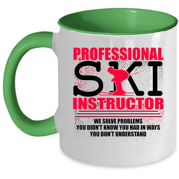 Cute Ski Instructor Coffee Mug, Professional Ski Instructor Accent Mug