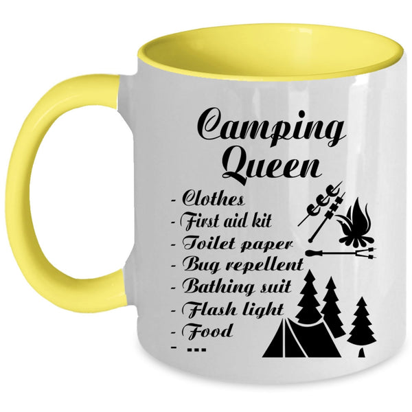 Funny Gift For Camping Mom Coffee Mug, Camping Queen Accent Mug