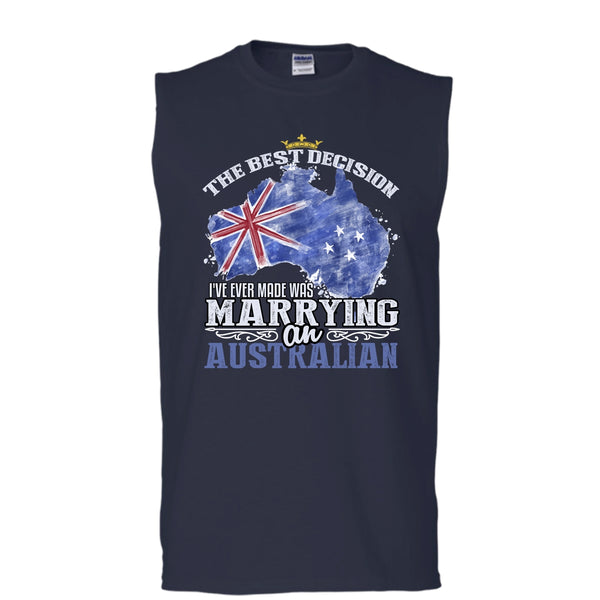 The Best Decision T Shirt, Marrying An Australian T Shirt, Cool T Shirt (Men's Cotton Sleeveless)