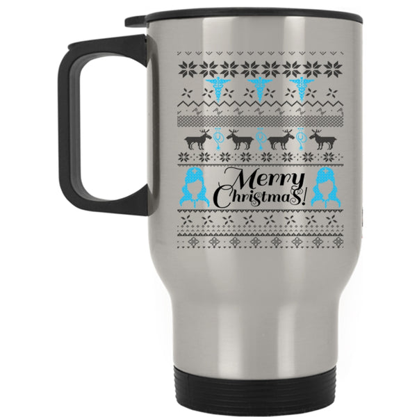 Christmas Gift For Nurse Travel Mug, Merry Christmas Mug