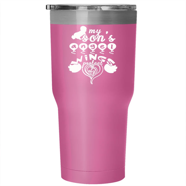 My Son's Angel Wings Protect My Heart Tumbler 30 oz Stainless Steel, My Son Travel Mug