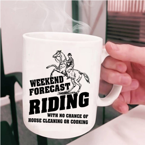 Outdoor Coffee Mug, Weekend Forecast Riding Cup