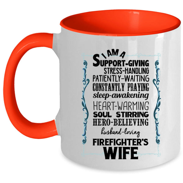 Just Married Coffee Mug, I Am A Firefighter's Wife Accent Mug