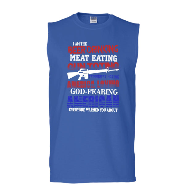 I'm The Beer Drinking T Shirt, Meat Eating Tank Top (Men's Cotton Sleeveless)