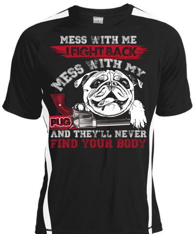 A black t-shirt with the shopify logo