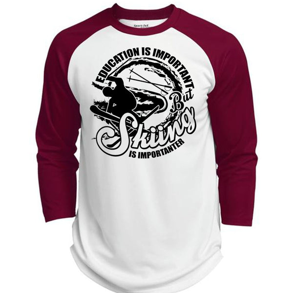 Education Is Important T Shirt, I Love Skiing T Shirt, Awesome T-Shirts  (Polyester Game Baseball Jersey)
