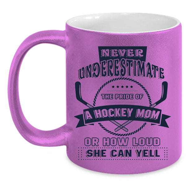 Awesome Hockey Mom Coffee Mug, The Pride Of A Hockey Mom Accent Mug