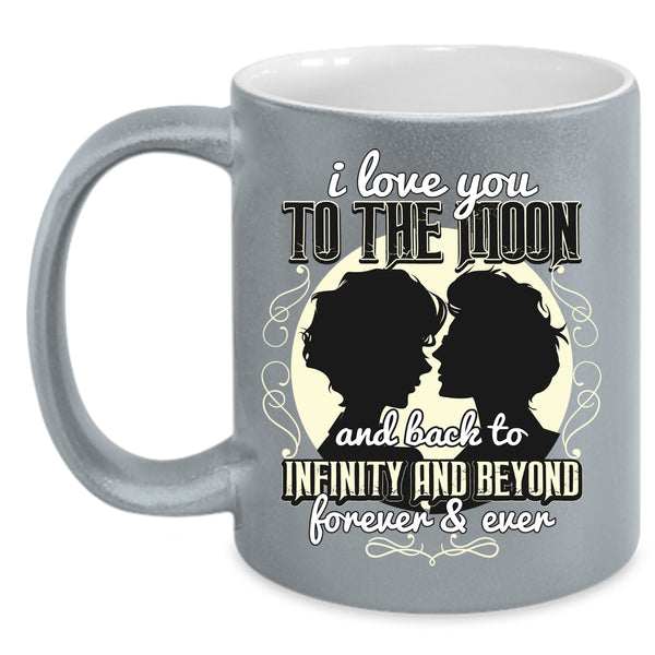 I Love You To The Moon And Back Coffee Mug, Cool Couple Coffee Cup