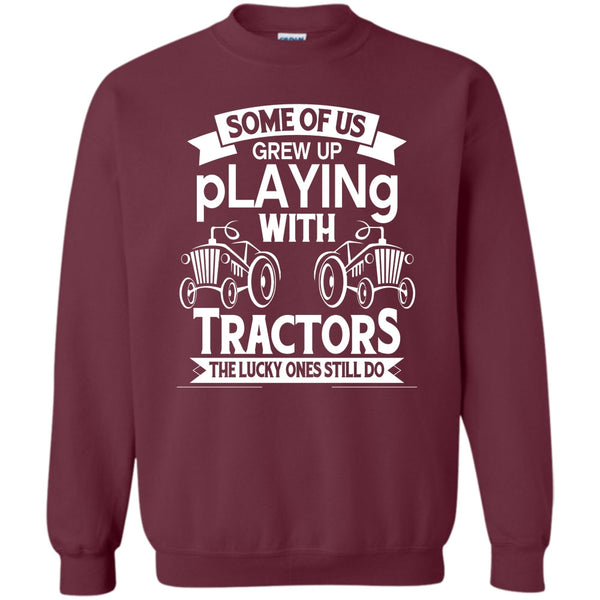 Playing With Tractors T Shirt, Tractors Driving Sweatshirt
