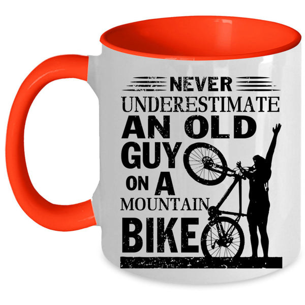 Bike Grandpas Coffee Mug, An Old Guy On A Mountain Bike Accent Mug