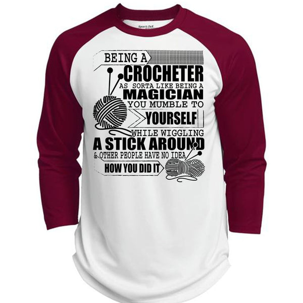 Being A Crocheter T Shirt, I Love Knitter T Shirt, Awesome T-Shirts  (Polyester Game Baseball Jersey)