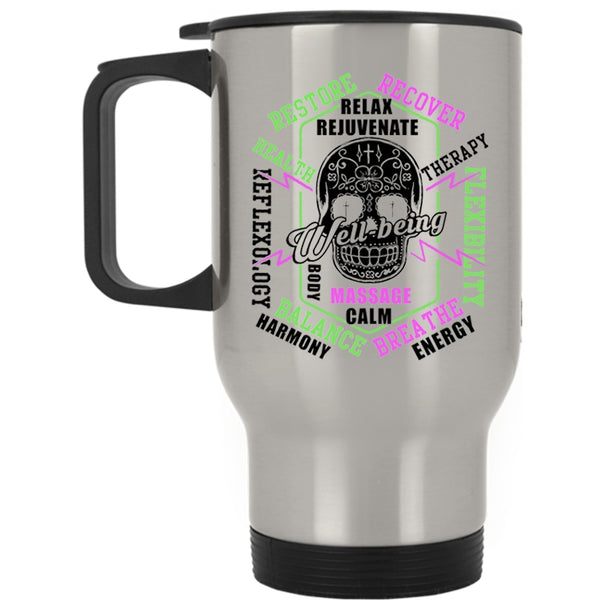 Funny Massage Therapist Travel Mug, Relax Rejuvenate Mug